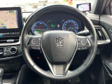 【純正革巻きステアリング】上質な革を使用することで、手にしっかり馴染みとても運転しやすいハンドルです♪