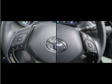 ステアリングスイッチ付き。前方から目を離すことなく操作することが可能です。