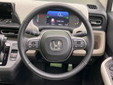 【純正革巻きステアリング】上質な革を使用することで、手にしっかり馴染みとても運転しやすいハンドルです♪