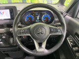 【純正革巻きステアリング】上質な革を使用することで、手にしっかり馴染みとても運転しやすいハンドルです♪