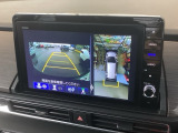 【マルチビューカメラシステム】真上から見下ろしたかのような視点で駐車をサポートします!クルマの斜め後ろや真横など、4つのカメラの映像が合成され、モニターに映し出されます。