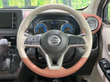 【純正革巻きステアリング】上質な革を使用することで、手にしっかり馴染みとても運転しやすいハンドルです♪