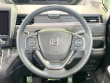 【純正革巻きステアリング】上質な革を使用することで、手にしっかり馴染みとても運転しやすいハンドルです♪