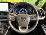 【純正革巻きステアリング】上質な革を使用することで、手にしっかり馴染みとても運転しやすいハンドルです♪