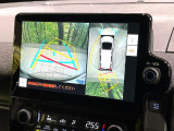 【パノラミックビューモニター】専用のカメラにより、上から見下ろしたような視点で360度クルマの周囲を確認することができます☆死角部分も確認しやすく、狭い場所での切り返しや駐車もスムーズに行えます。