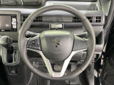 【純正革巻きステアリング】上質な革を使用することで、手にしっかり馴染みとても運転しやすいハンドルです♪