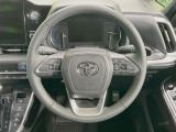 【純正革巻きステアリング】上質な革を使用することで、手にしっかり馴染みとても運転しやすいハンドルです♪