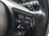ステアリング右側がクルーズコントロールスイッチです。アクセルペダルを踏まずに一定速走行が出来るので、高速道路での走行がグッと快適になります。