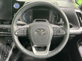 【純正革巻きステアリング】上質な革を使用することで、手にしっかり馴染みとても運転しやすいハンドルです♪