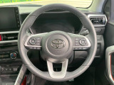 【純正革巻きステアリング】上質な革を使用することで、手にしっかり馴染みとても運転しやすいハンドルです♪