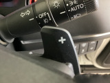 ステアリングホイール・後ろの減速セレクターは、左右に取り付けられた2つのパドルスイッチで減速の強さを調整。 左側の「-」を操作すると減速を強く、右側の「+」を操作すると減速を弱くすることができます。