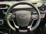 【純正革巻きステアリング】上質な革を使用することで、手にしっかり馴染みとても運転しやすいハンドルです♪