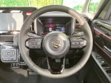 【純正革巻きステアリング】上質な革を使用することで、手にしっかり馴染みとても運転しやすいハンドルです♪