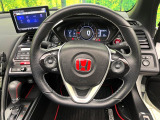 【純正革巻きステアリング】上質な革を使用することで、手にしっかり馴染みとても運転しやすいハンドルです♪