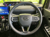 【純正革巻きステアリング】上質な革を使用することで、手にしっかり馴染みとても運転しやすいハンドルです♪