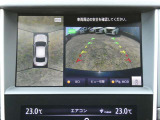 メーカーコネクトナビです。アラウンドビューモニター。全周囲カメラで、クルマを上空から見下ろしているかのような映像を映し出します。周囲の状況がひと目でわかります!