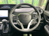 【純正革巻きステアリング】上質な革を使用することで、手にしっかり馴染みとても運転しやすいハンドルです♪