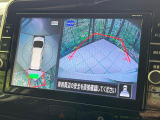 【アラウンドビューモニター】専用のカメラにより、上から見下ろしたような視点で360度クルマの周囲を確認することができます☆死角部分も確認しやすく、狭い場所での切り返しや駐車もスムーズに行えます。