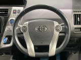 【純正革巻きステアリング】上質な革を使用することで、手にしっかり馴染みとても運転しやすいハンドルです♪