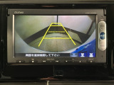 リバースギアに入れるだけで後方の表示へ切り替わります。夜間や雨の日の駐車も楽になりますよ。