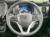 【純正革巻きステアリング】上質な革を使用することで、手にしっかり馴染みとても運転しやすいハンドルです♪