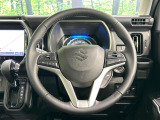 【純正革巻きステアリング】上質な革を使用することで、手にしっかり馴染みとても運転しやすいハンドルです♪