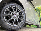 【14インチアルミホイール】外観にマッチしたアルミホイールを装着しております。各種アルミホイールや、スタッドレスタイヤも取扱いしております。是非ご相談ください♪