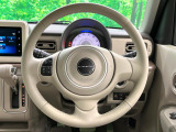 【純正革巻きステアリング】上質な革を使用することで、手にしっかり馴染みとても運転しやすいハンドルです♪