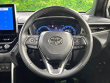 【純正革巻きステアリング】上質な革を使用することで、手にしっかり馴染みとても運転しやすいハンドルです♪
