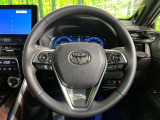【純正革巻きステアリング】上質な革を使用することで、手にしっかり馴染みとても運転しやすいハンドルです♪