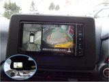 上から見下ろす感覚で駐車する事が出来るアラウンドビューモニター装備。映像はナビ画面かルームミラーに映ります。
