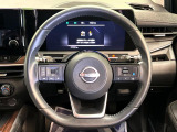 【純正革巻きステアリング】上質な革を使用することで、手にしっかり馴染みとても運転しやすいハンドルです♪