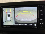 パノラミックビューモニターシステムが付いているので車の上から見た映像が確認できますよ。 一目で車両周辺の情報を確認できますが、直接安全をご確認下さい。