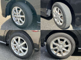 155/65R14 純正アルミホイール装着。
