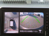 アラウンドビューモニター。上空から見下ろしているような映像で、スムースな駐車をサポートします。