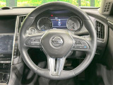 【純正革巻きステアリング】上質な革を使用することで、手にしっかり馴染みとても運転しやすいハンドルです♪