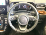 【純正革巻きステアリング】上質な革を使用することで、手にしっかり馴染みとても運転しやすいハンドルです♪