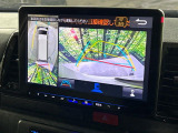 【パノラミックビューモニター】専用のカメラにより、上から見下ろしたような視点で360度クルマの周囲を確認することができます☆死角部分も確認しやすく、狭い場所での切り返しや駐車もスムーズに行えます。