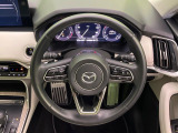 【純正革巻きステアリング】上質な革を使用することで、手にしっかり馴染みとても運転しやすいハンドルです♪