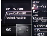 【スマホ連携も♪】 BluetoothやUSBは勿論、オプションのCD,TV、DVD搭載!またスマホのアプリの一部がコネクトで使用できるアップルカープレイ、アンドロイドオートにも対応♪
