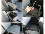 前席にはアームレスト搭載!また助手席下には大容量の収納BOXを搭載!バケツのように取っ手を持ち取り出すことも可能(^^♪