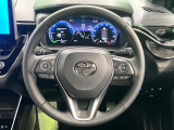 【純正革巻きステアリング】上質な革を使用することで、手にしっかり馴染みとても運転しやすいハンドルです♪