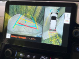 【パノラミックビューモニター】専用のカメラにより、上から見下ろしたような視点で360度クルマの周囲を確認することができます☆死角部分も確認しやすく、狭い場所での切り返しや駐車もスムーズに行えます。