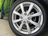 【純正14インチアルミホイール】外観にマッチした純正アルミホイールを装着しております。各種社外アルミホイールや、スタッドレスタイヤも取扱いしております。是非ご相談ください♪