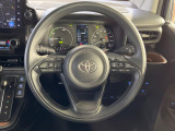 【純正革巻きステアリング】上質な革を使用することで、手にしっかり馴染みとても運転しやすいハンドルです♪