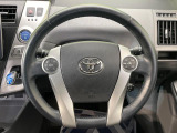 【純正革巻きステアリング】上質な革を使用することで、手にしっかり馴染みとても運転しやすいハンドルです♪