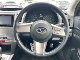 【純正革巻きステアリング】上質な革を使用することで、手にしっかり馴染みとても運転しやすいハンドルです♪
