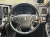 【純正革巻きステアリング】上質な革を使用することで、手にしっかり馴染みとても運転しやすいハンドルです♪