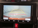 車庫入れなど後進運転時に死角をモニターで確認ができて安全です♪ ステアリング操作の参考になるガイド線も表示しますので車庫入れがニガテな方も安心ですネ!