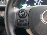 ステアリングスイッチ付き。前方から目を離すことなく操作することが可能です。